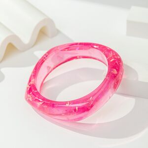 Gradient Transparent Color Resin Women's Bangles h5