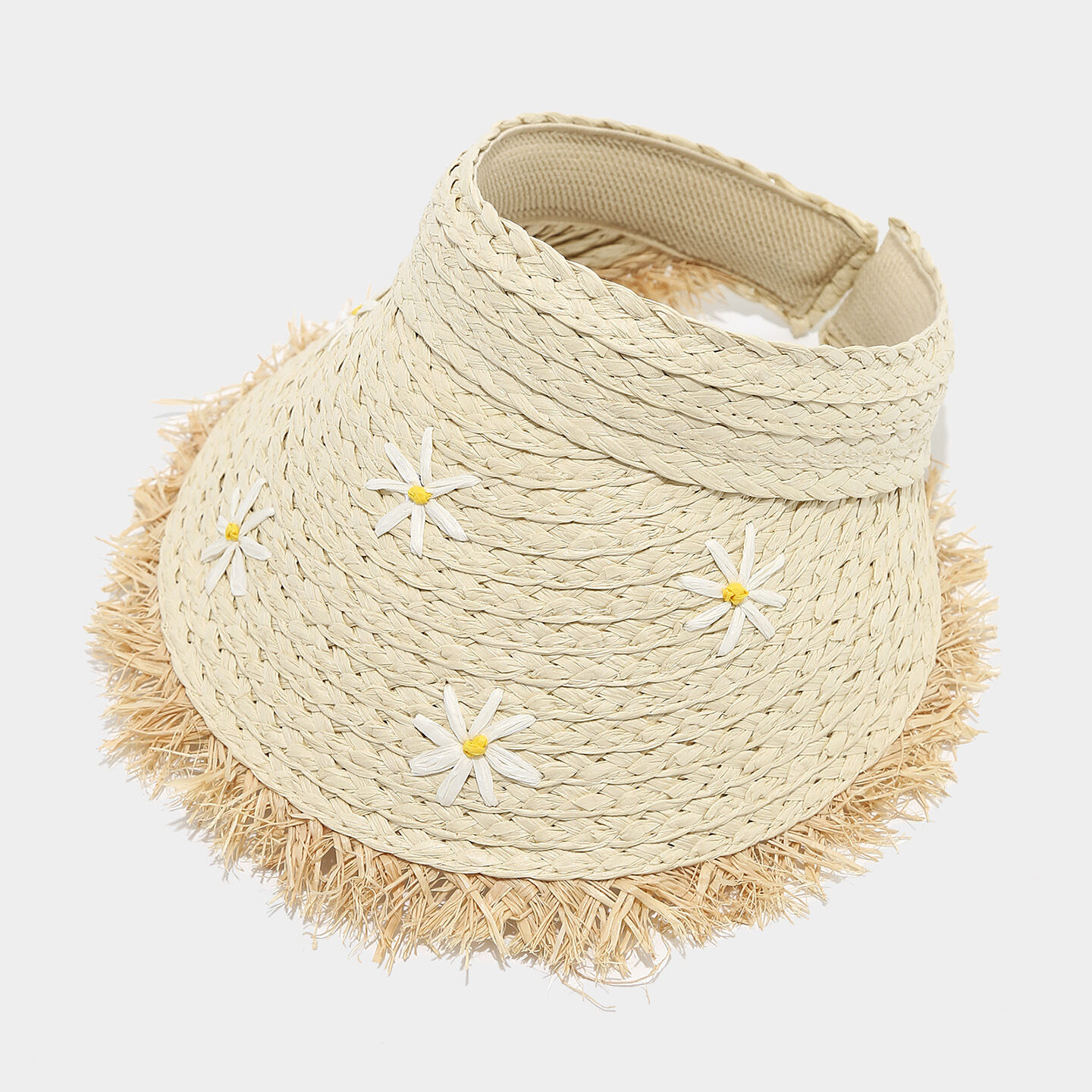 Simple Series Casual Flower Bow Knot Solid Color Cherry Woven Raffia Women's Hats h5 