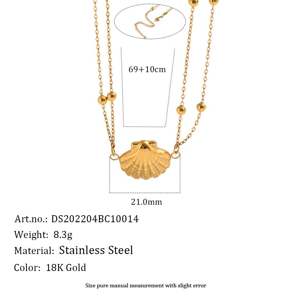 Oceanic Style Shell Starfish Stainless Steel Gold Color Women's Waist Chains 