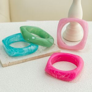 Gradient Transparent Color Resin Women's Bangles h5 Picture2