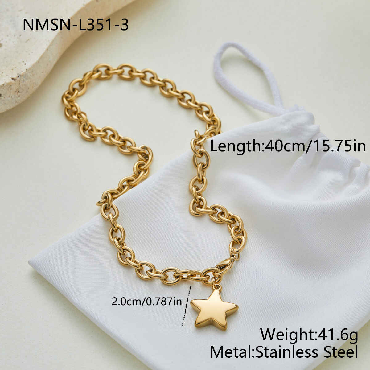 Simple Series Daily Chain Stainless Steel Gold Color Waterproof Chain Necklaces h5 