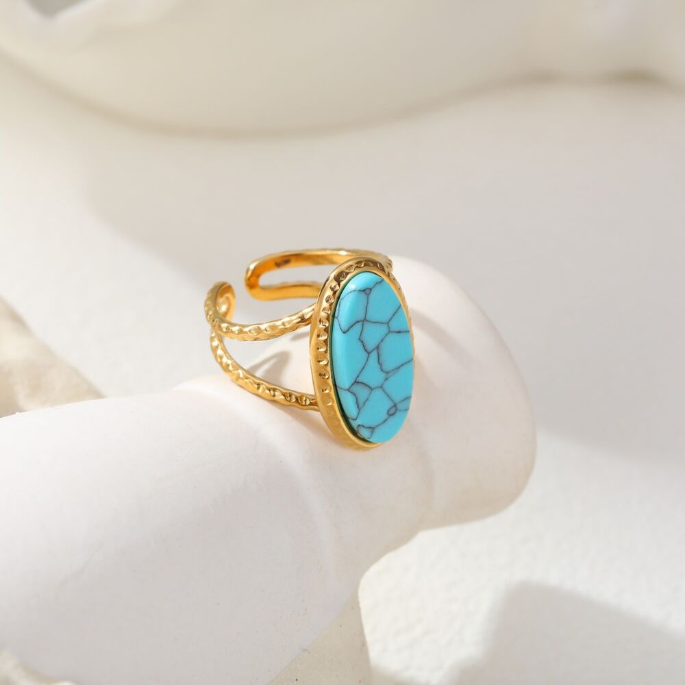 Simple Series Daily Irregular Shape Stainless Steel Waterproof Statement Rings Picture3