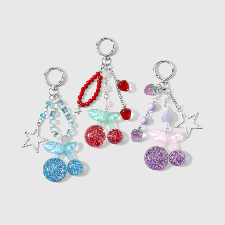 Simple Series Daily Star Cherry Strawberry Resin Bag Charms