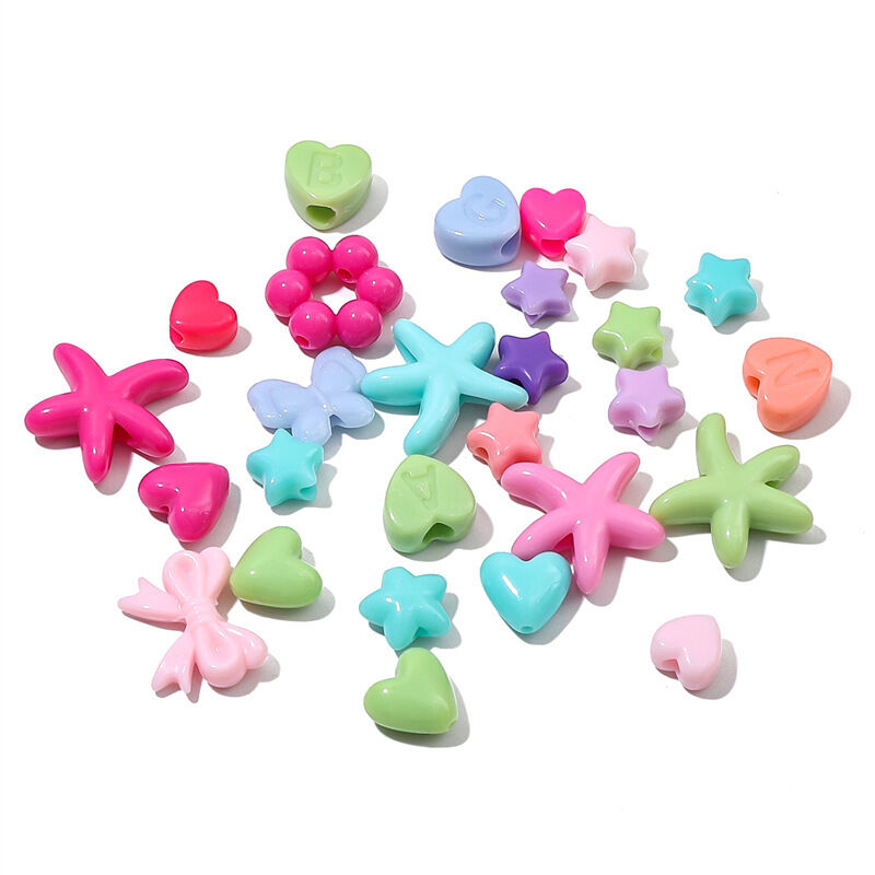 Simple Series Diy Heart Bow Knot Star Circle Acrylic Jewelry Beads Picture5