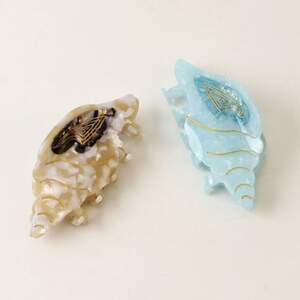 Romantic Series Natural Solid Color Oceanic Style Shell Acetate Hair Claws h5 Picture4