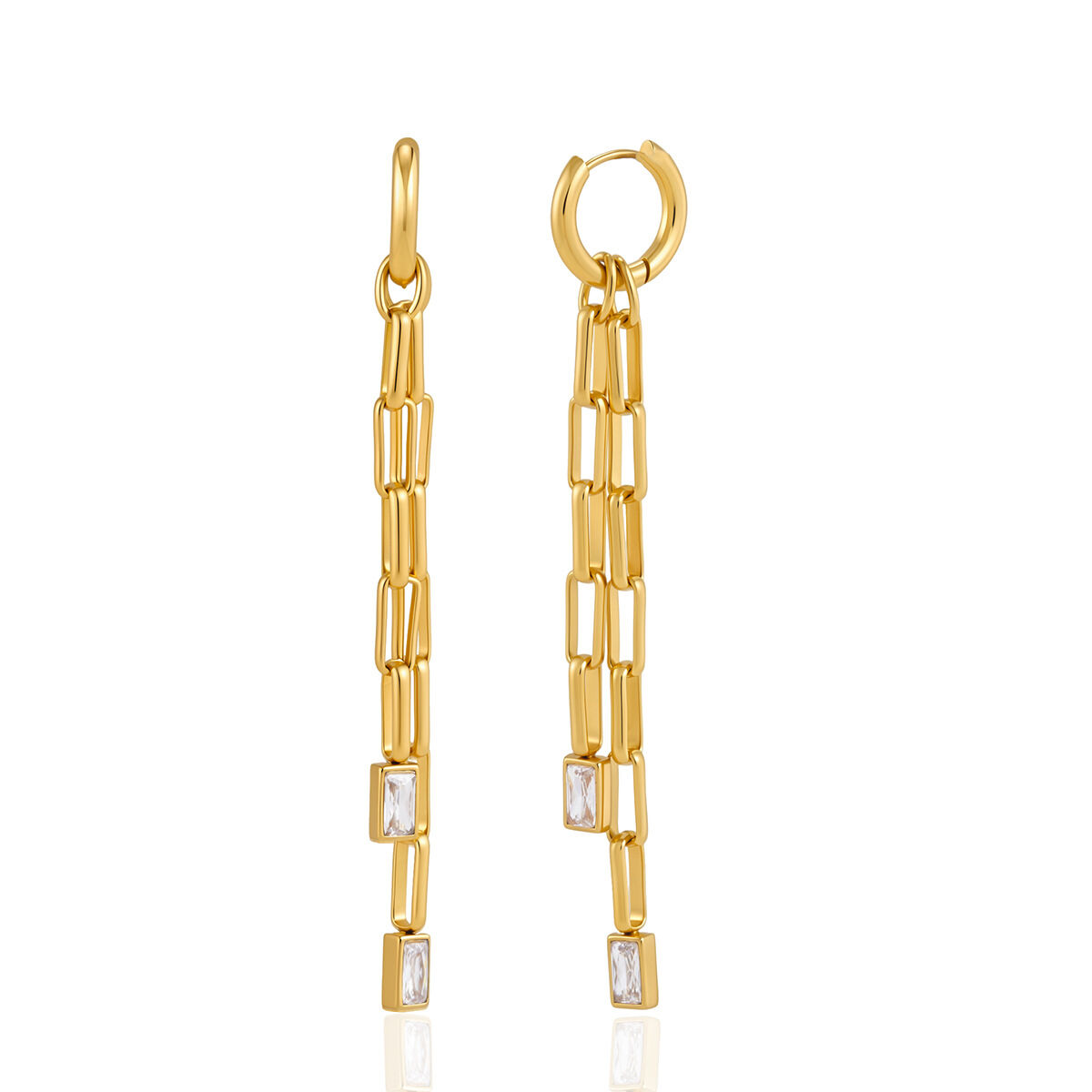 Elegante Quasten-Ohrhänger aus Edelstahl in Goldfarbe – einfach und wasserdicht h5 Bild5