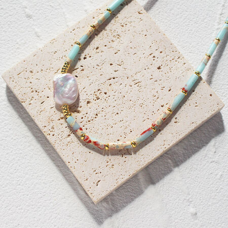Collares de cuentas para mujer con piedras naturales de estilo retro 2
