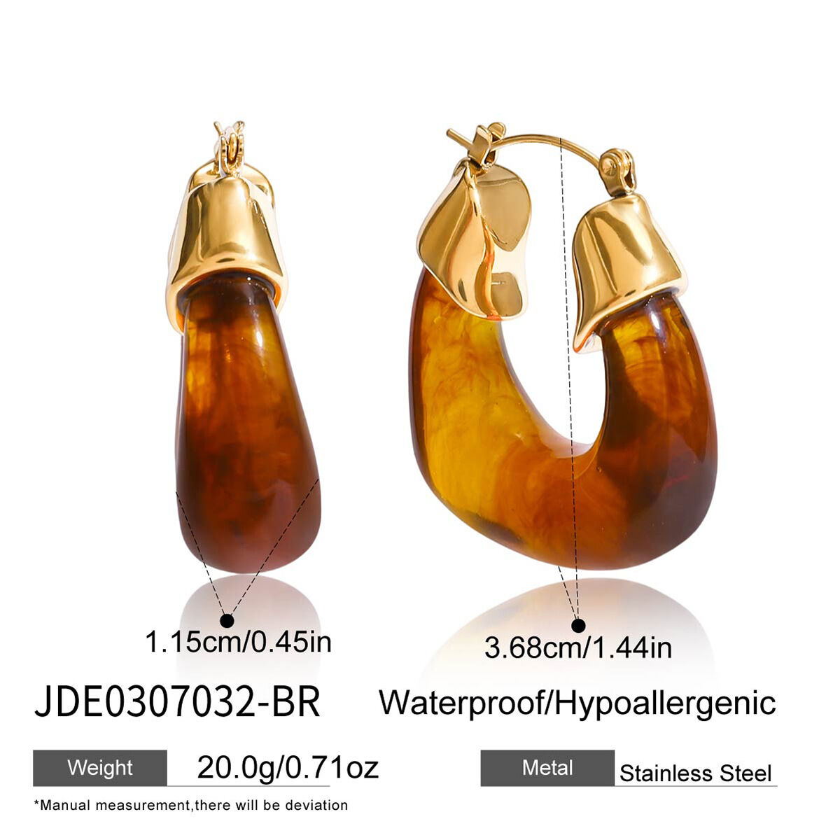 Simple Series Retro Circle Stainless Steel Waterproof   Gold Color  Women's Hoop Earrings h5 