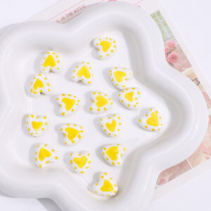 1 Piece Sweet Heart Ceramics Jewelry Beads h5