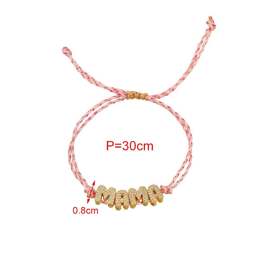 Causal Copper Letter Rope Zircon Women's Braided Bracelets h5Picture4
