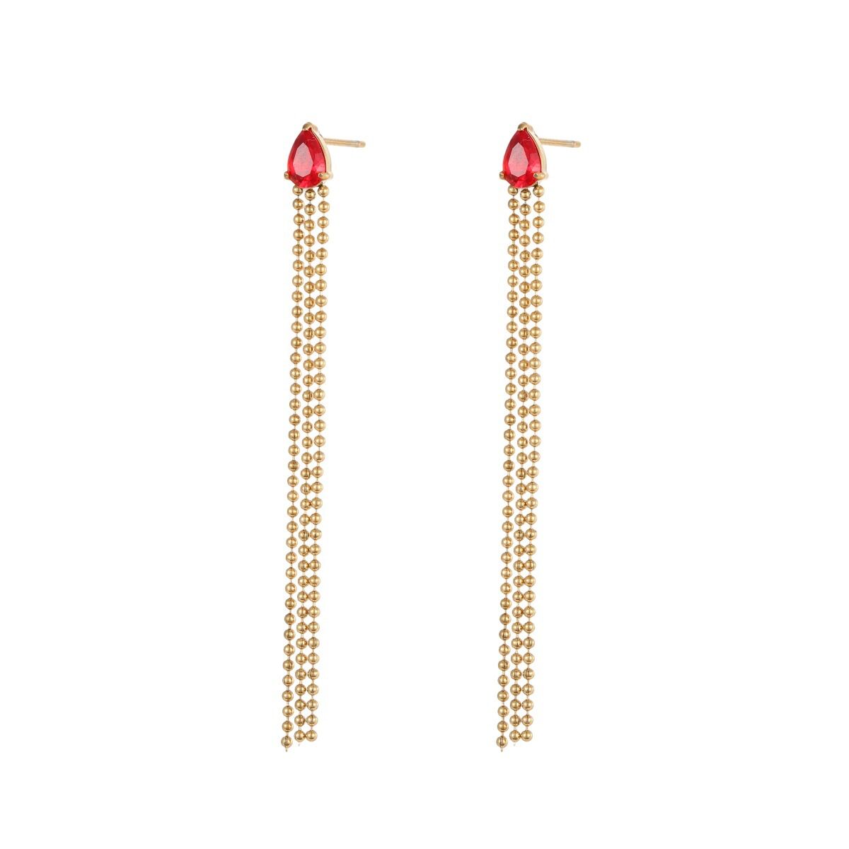 Simple Series Daily Tassel Stainless Steel Waterproof Women's Drop Earrings Picture5