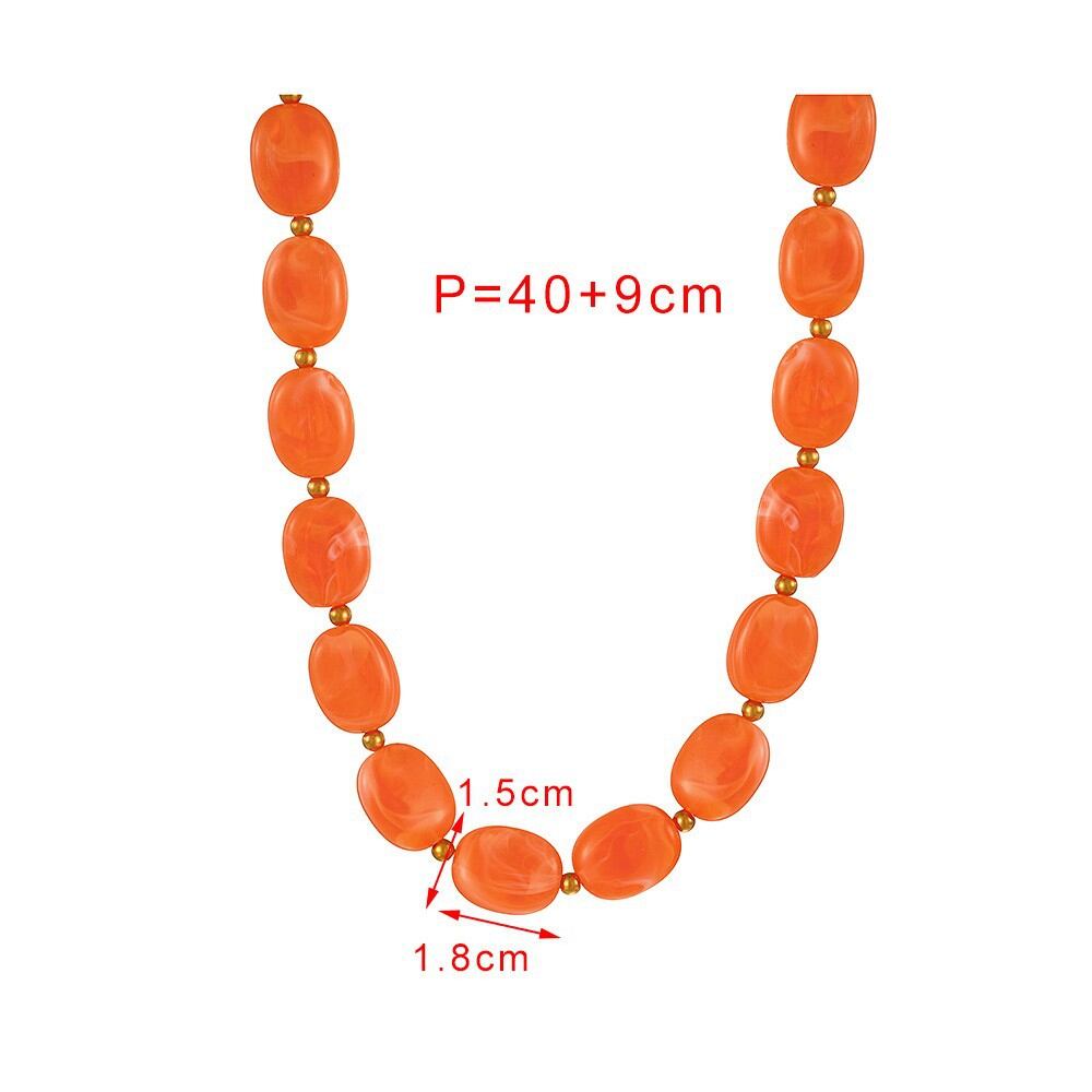 Resin Beads Gradient Color Women's Beaded Necklaces Picture4