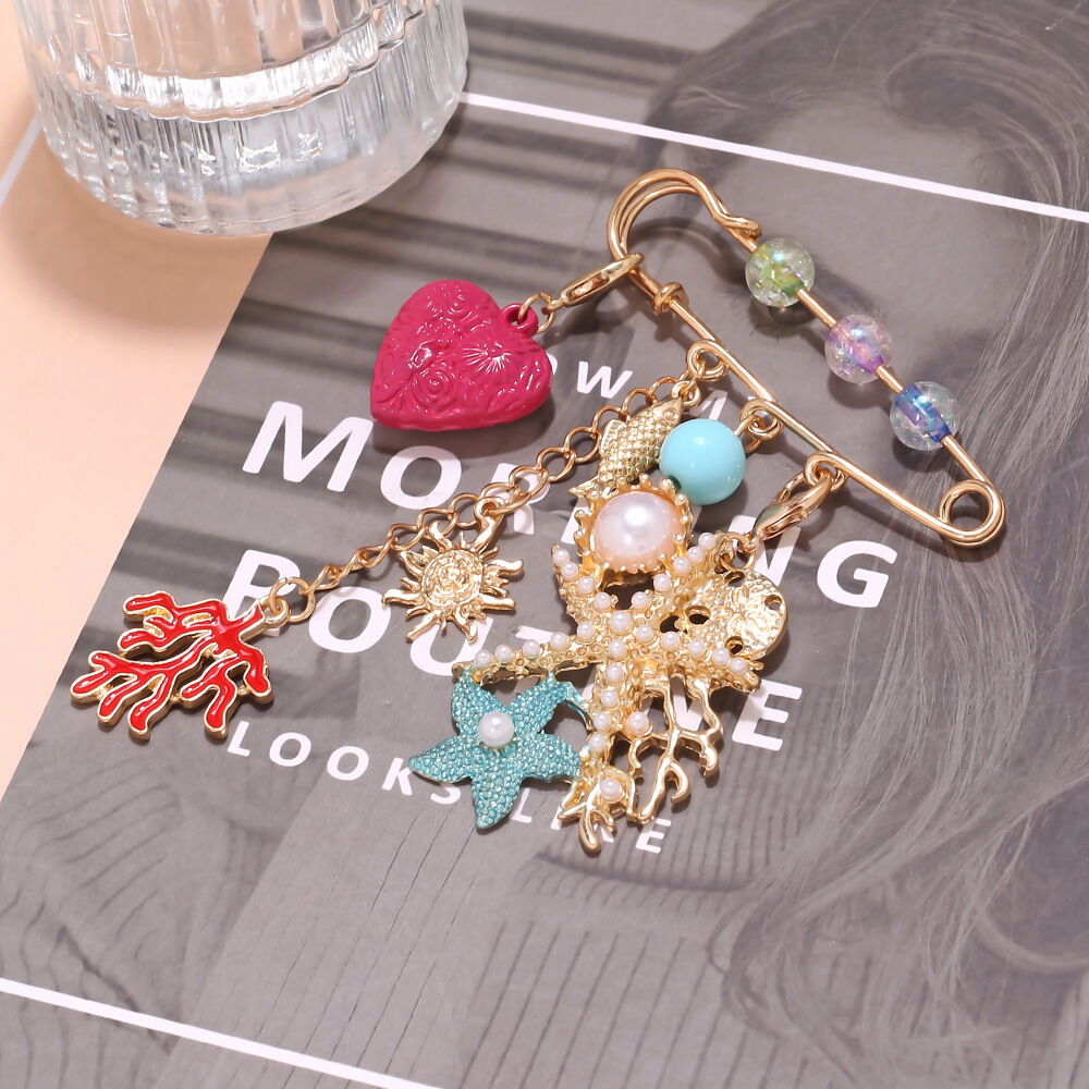 Vacation Heart Oceanic Style Ccb Brooches 2