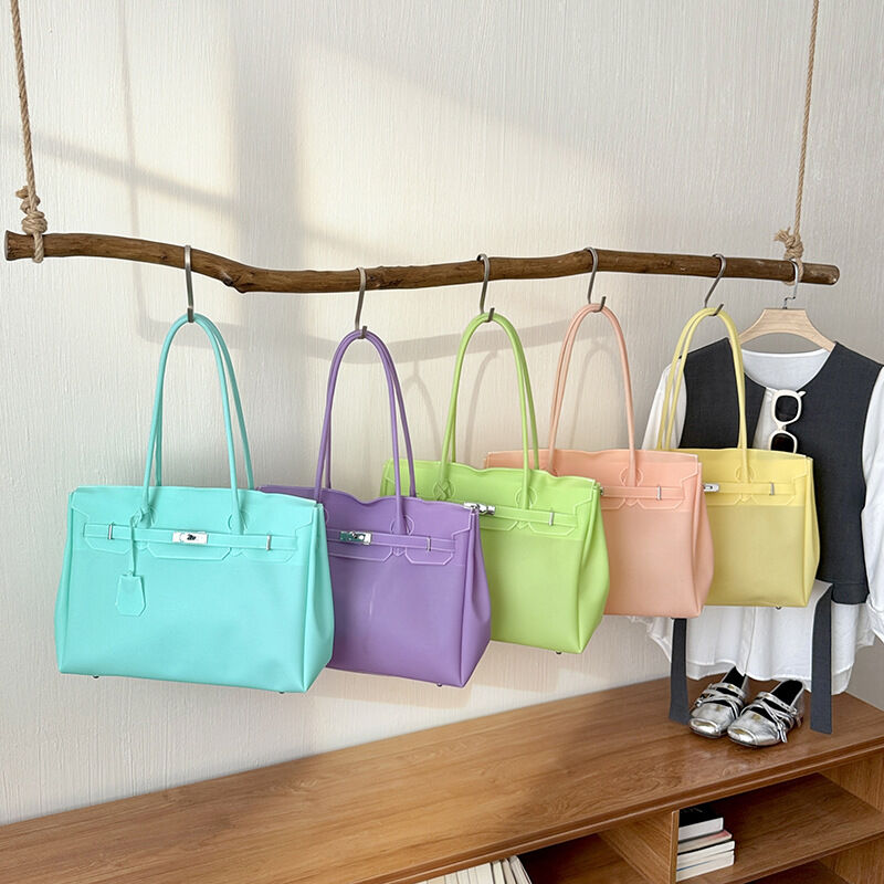 Casual Style Pvc / Transparent Solid Color Pvc Jelly Bag Women's Tote Bag h5 Picture3
