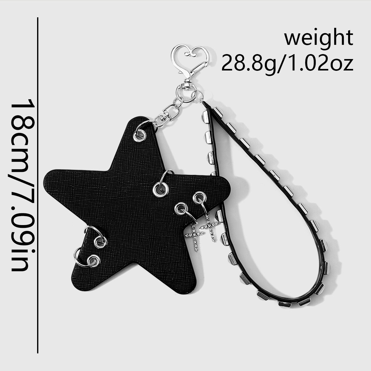 Simple Series Retro Cross Star Rivet Leather Bag Charms h5 Picture2