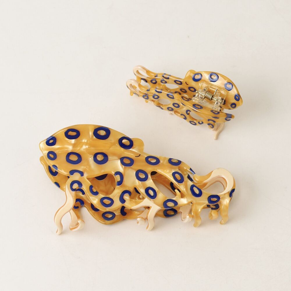 Simple Series Cute Solid Color Oceanic Style Polka Dots Octopus Acetate Hair Claws h5Picture4