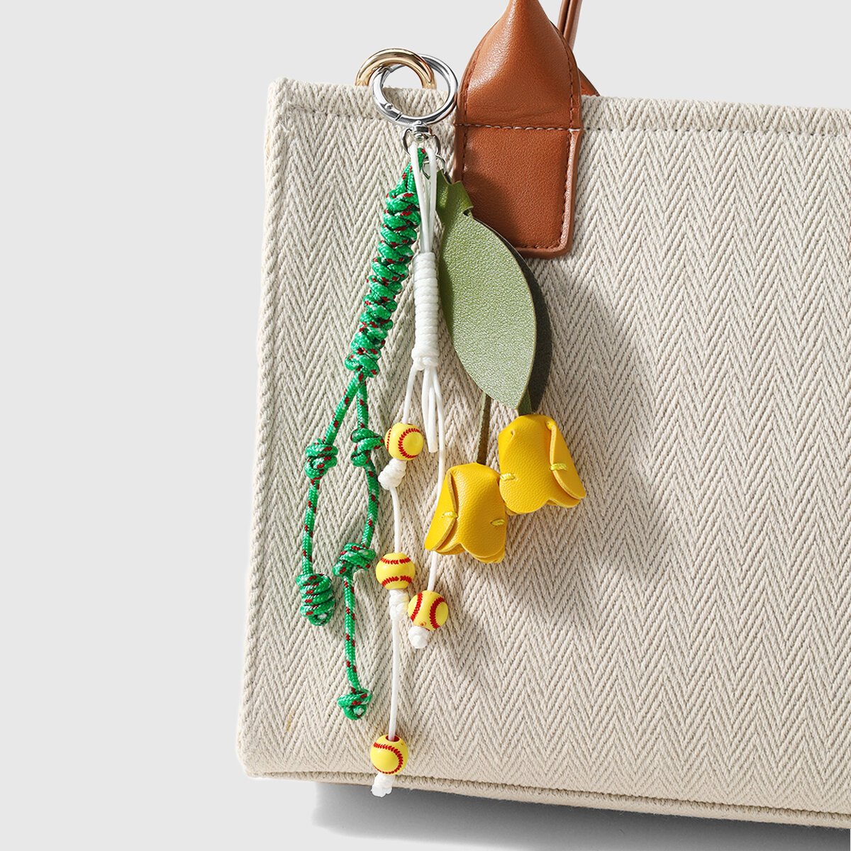 Simple Series Daily Flower Bow Knot Mixed Color Leather Bag Charms Picture3