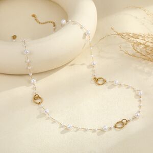 Collana da donna Simple Series Daily Heartt Chain in acciaio inossidabile impermeabile color oro h5 Immagine4