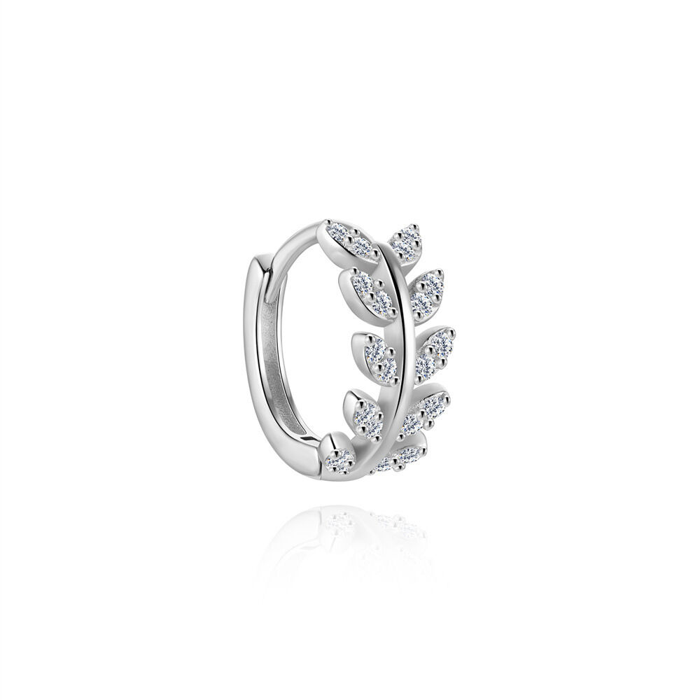 Simple Elegant Star Circle 925 Sterling Silver Color Platinum Plating Women's Moissanite Earrings h5Picture8