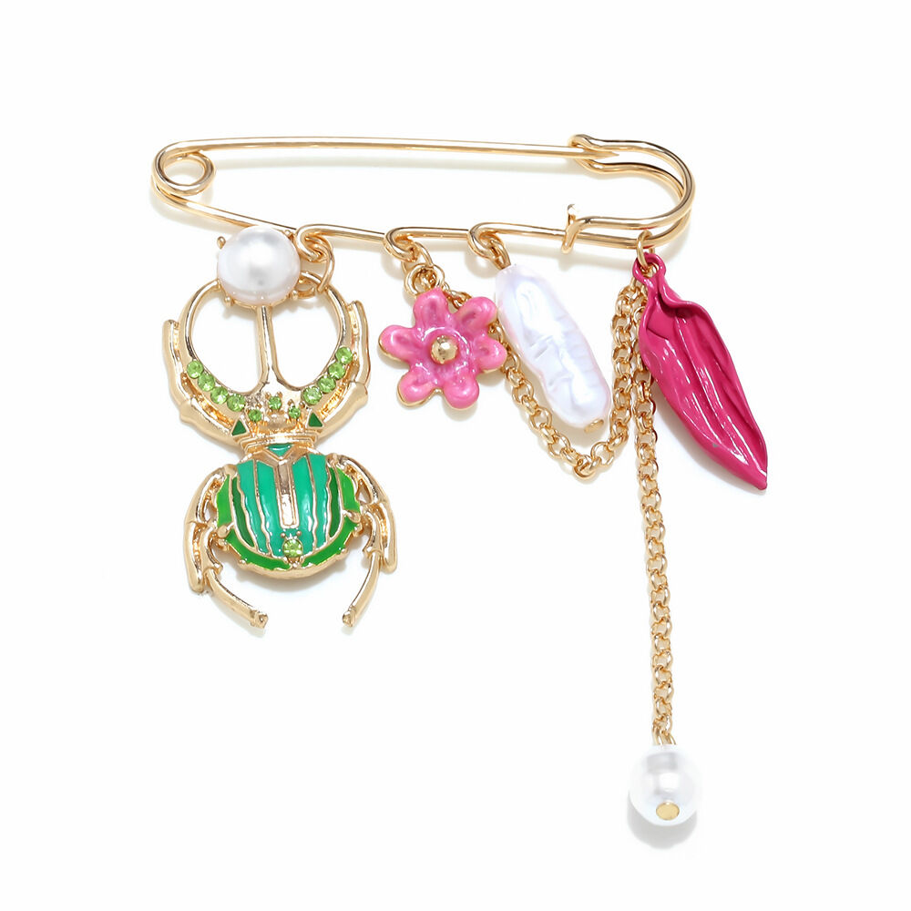 Romantic Series Sweet Flower Animal Artificial Pearl Brooches 2