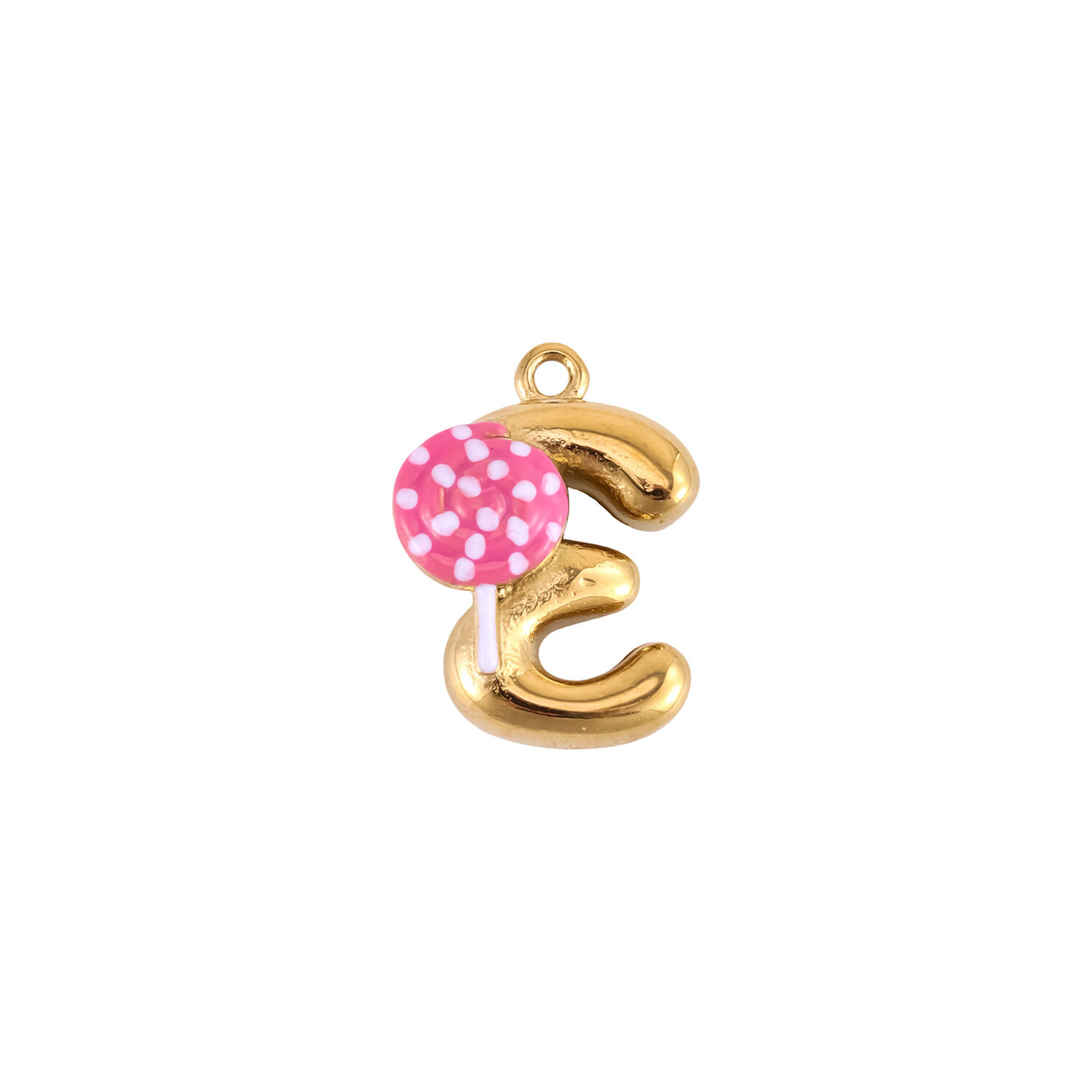 Bonitos colgantes DIY de acero inoxidable color dorado con letras en relieve 2