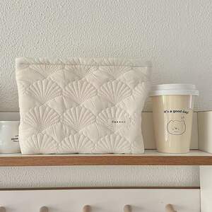 Simple Series Daily Solid Color Oceanic Style Shell Canvas Women's Makeup Bags h5 Picture5