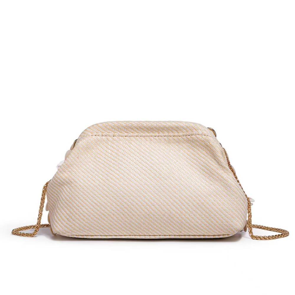 Evening Style Woven Solid Color Oceanic Style Woven Shell Sea Shells Women's Pillow Bag h5Picture5