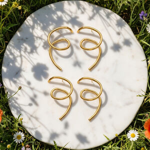 Simple Circle Lines Stainless Steel Waterproof Women's Stud Earrings h5 Picture3