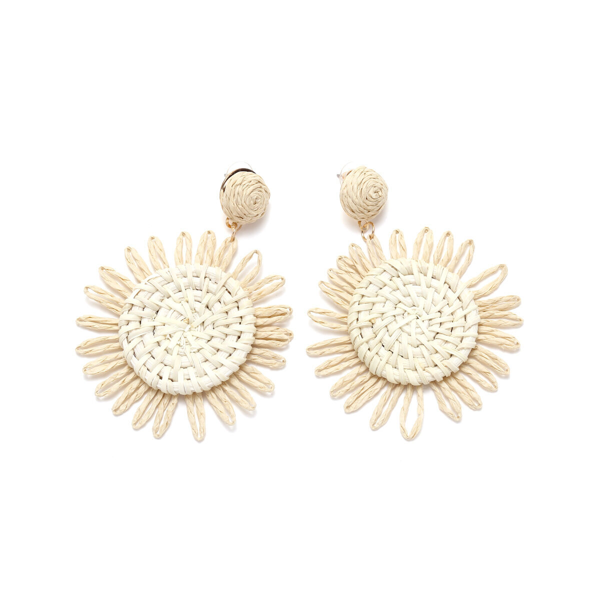 Romantic Series Sweet Flower Raffia Women's Drop Earrings Picture3