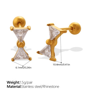 Simple Series Flower Irregular Shape Star Stainless Steel Waterproof   Gold Color  Women's Stud Earrings h5 Picture2