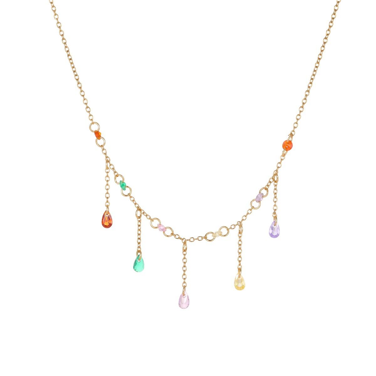 Simple Series Daily Irregular Shape Chain Stainless Steel Waterproof Gold Color Women's Chain Necklaces Picture5