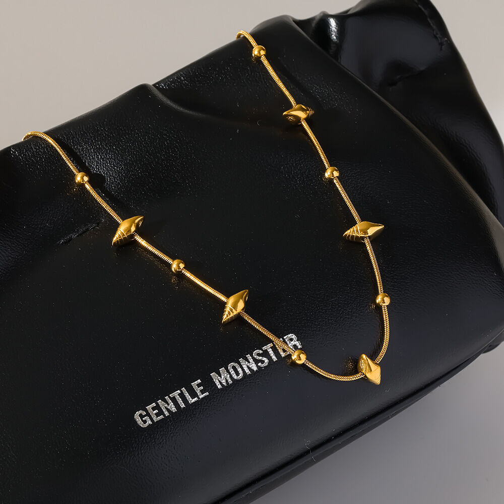 Simple Series Vacation Oceanic Style Stainless Steel Waterproof   Gold Color  Women's Chain Necklaces 2