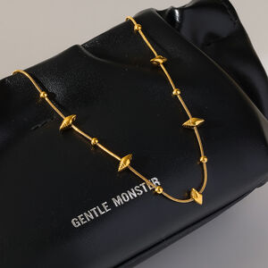 Simple Series Vacation Oceanic Style Stainless Steel Waterproof Gold Color Women's Chain Necklaces h5 Picture2