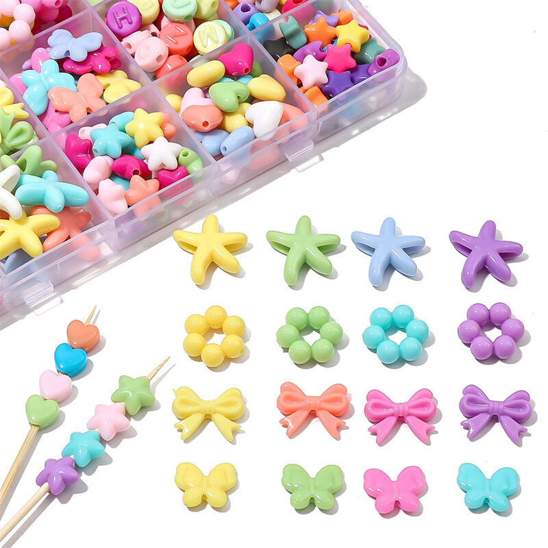 Simple Series Diy Heart Bow Knot Star Circle Acrylic Jewelry Beads Picture4