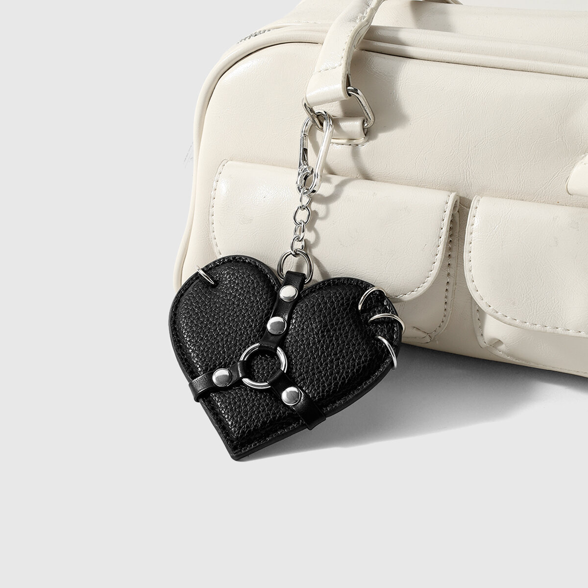 Simple Series Retro Heart Cross Wings Leather Bag Charms h5 Picture6