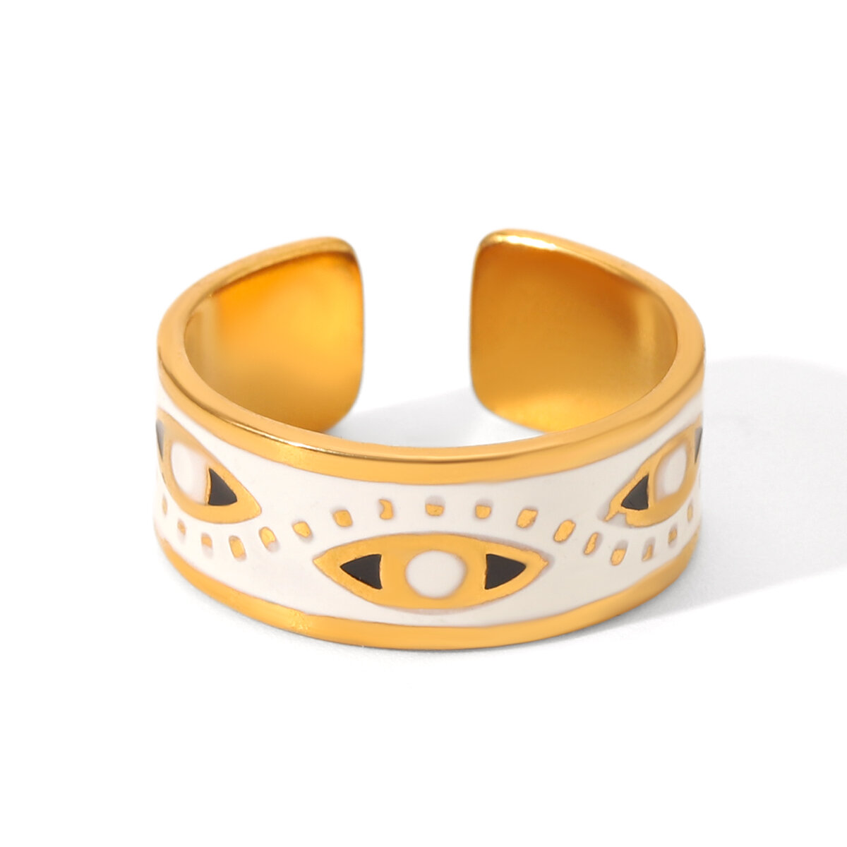 Collana con pendente da donna Simple Series Daily Devil's Eye in acciaio inossidabile color oro impermeabile con zirconi