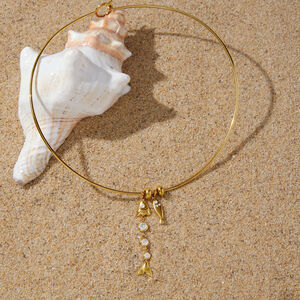 Luxurious Cute Patchwork Fish Stainless Steel Waterproof Gold Color Zircon Women's Pendant Necklaces h5 Picture4