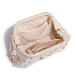 Evening Style Woven Solid Color Oceanic Style Woven Shell Sea Shells Women's Pillow Bag h5 Picture4