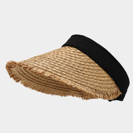 Cappelli in paglia di rafia intrecciata a tinta unita, serie Simple, per tutti i giorni.