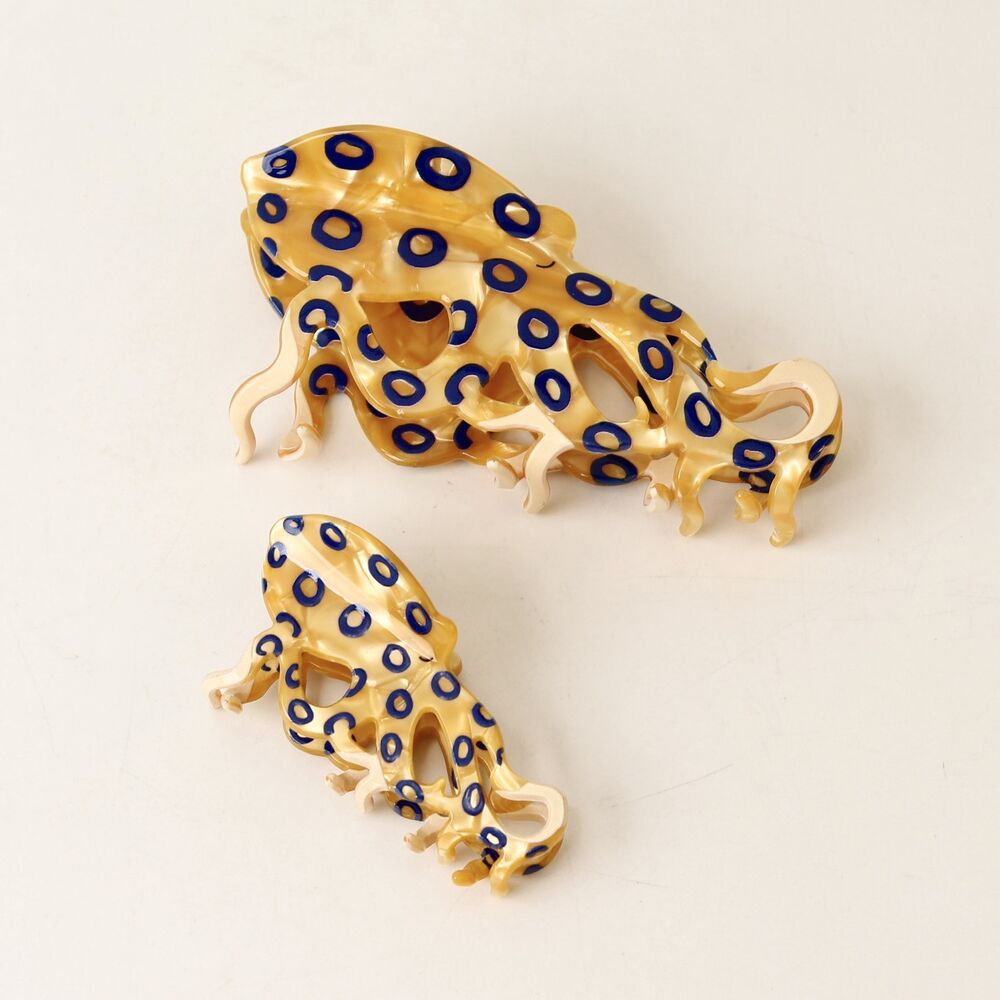 Simple Series Cute Solid Color Oceanic Style Polka Dots Octopus Acetate Hair Claws h5Picture2