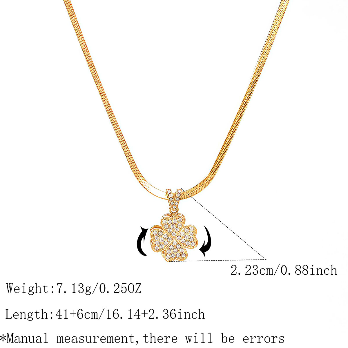 Simple Series Daily Clover Reduce Stress Stainless Steel Waterproof Zircon Women's Pendant Necklaces 