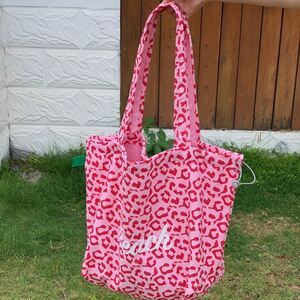 Casual Style Printed Letter Solid Color Leopard Print Canvas Women's Tote Bag h5 Picture4