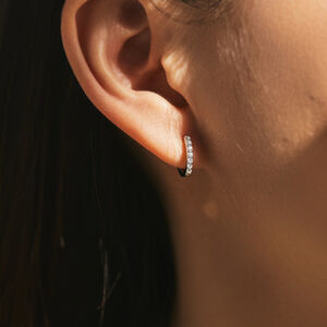 Simple Series Elegant Circle S925 Rhodium Plating Moissanite Women's Moissanite Earrings h5 Picture2