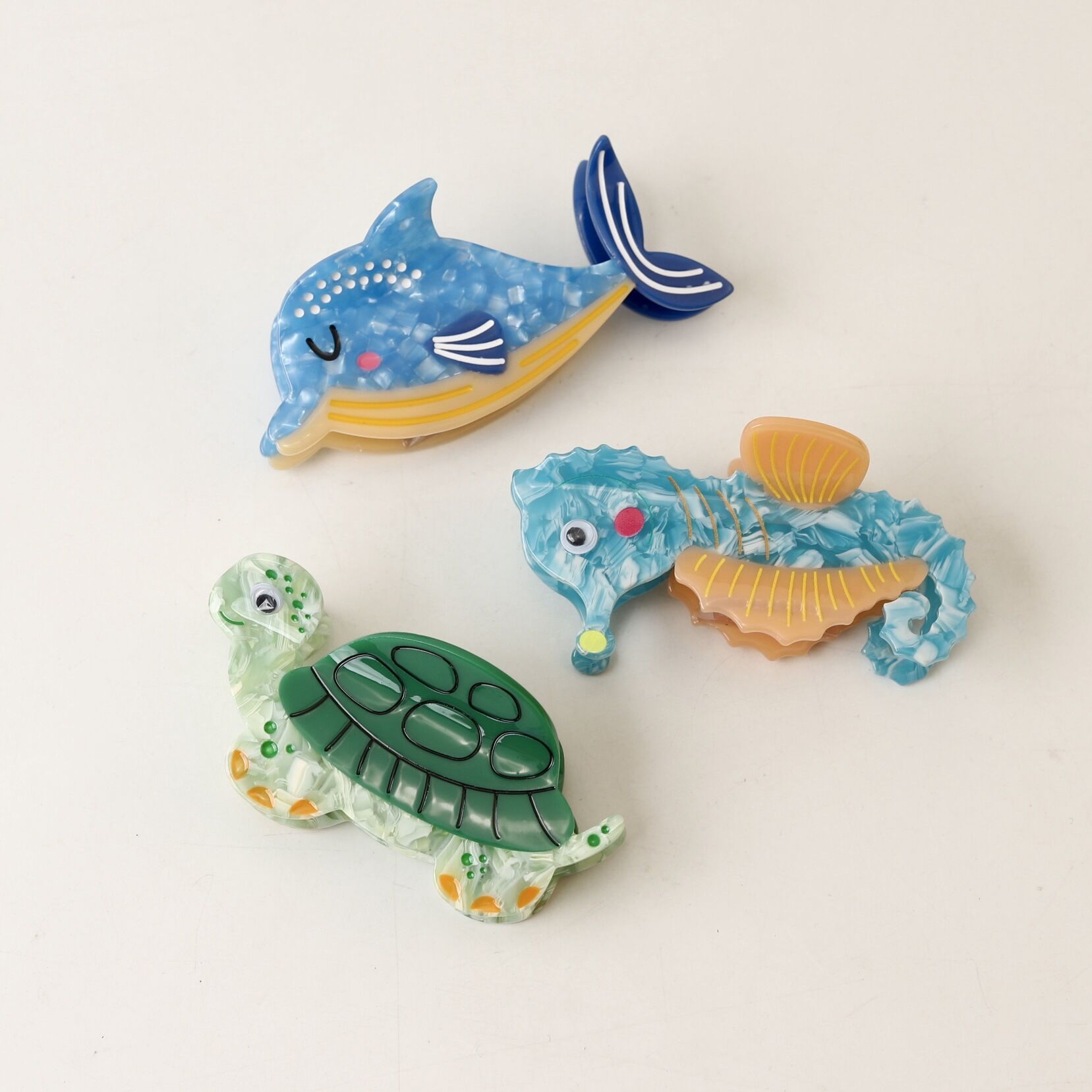 Simple Series Cute Animal Cartoon Oceanic Style Fish Acetate Hair Claws h5 Picture3