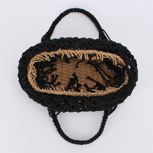 Vacation Style Woven Mixed Color Woven Cotton Women's Square Bag h5 Picture5