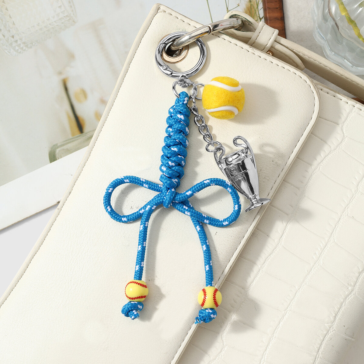 Simple Series Daily Bow Knot Tennis Mixed Color Polyester Bag Charms h5 Picture4