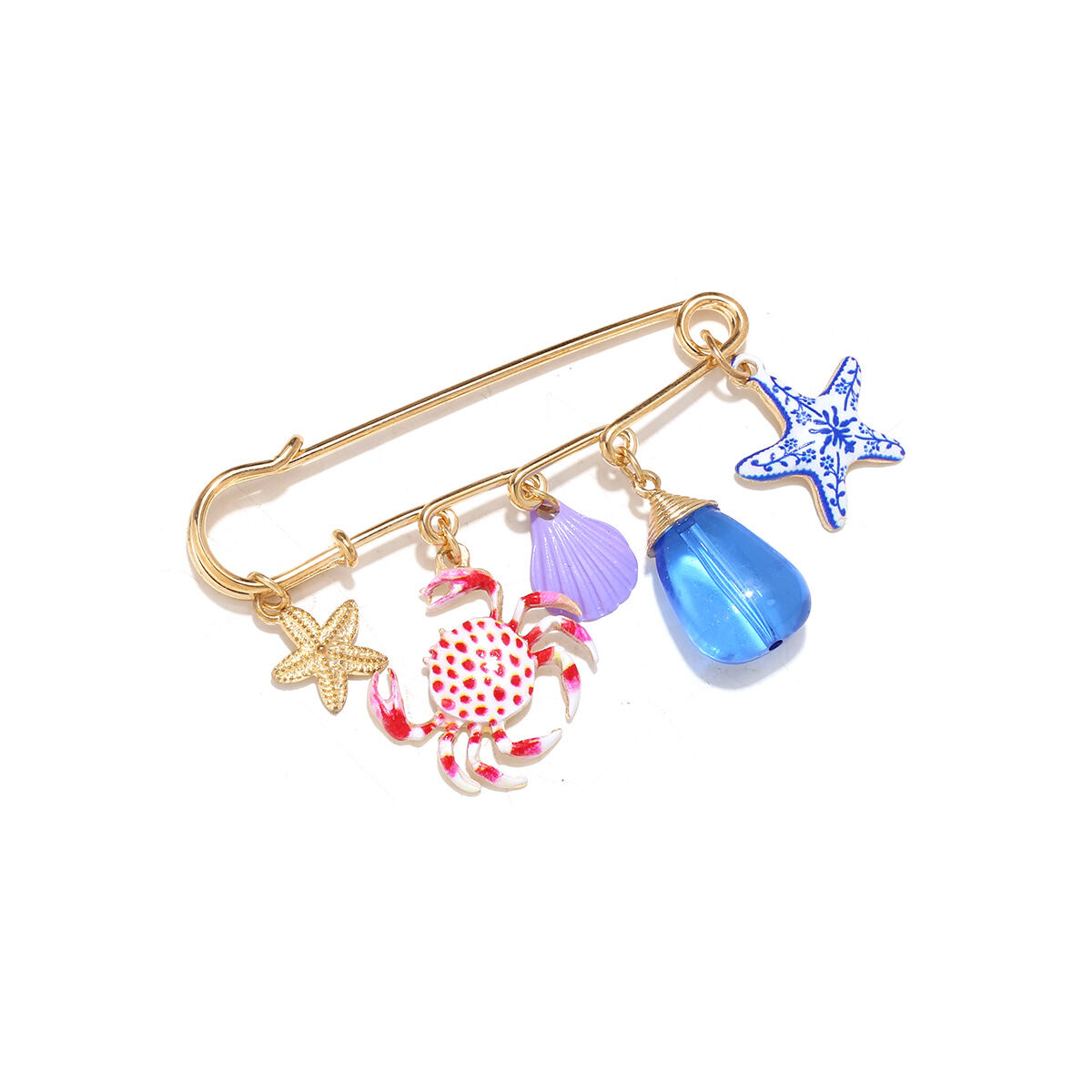 Vacation Oceanic Style Starfish Resin Brooches Picture3