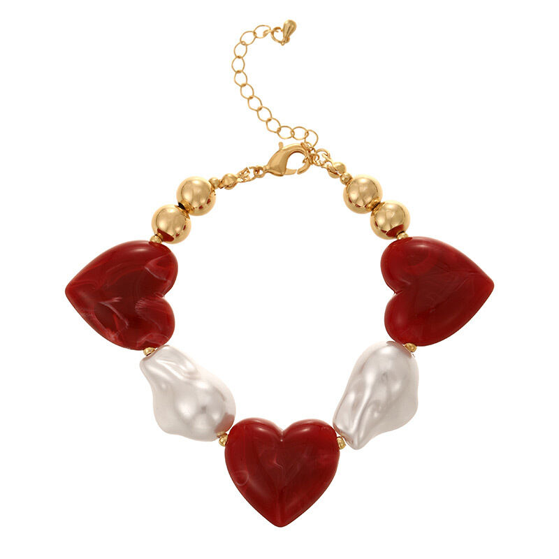 Romantic Series Sweet Heart Resin Pearl Women's Necklaces Sets