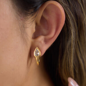 Luxurious Series Elegant Snake Stainless Steel Waterproof Gold Color Zircon Women's Hoop Earrings h5 Picture2