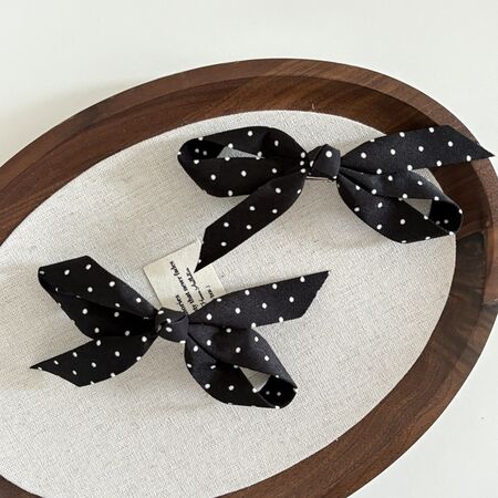 Simple Series Retro Polka Dots Fabric Hair Clips 2